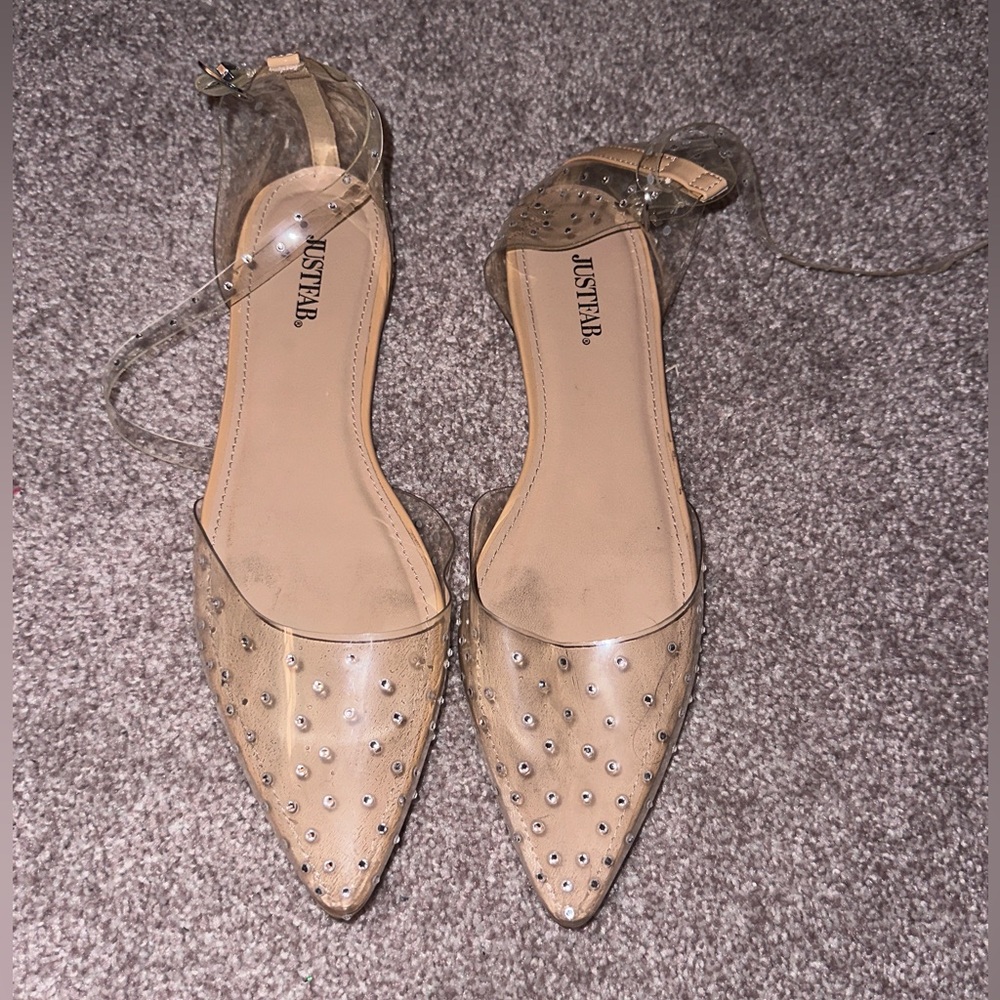 Clear with crystals women’s shoes size 10